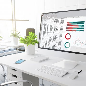 sage accounting accounting software computer on desk in office